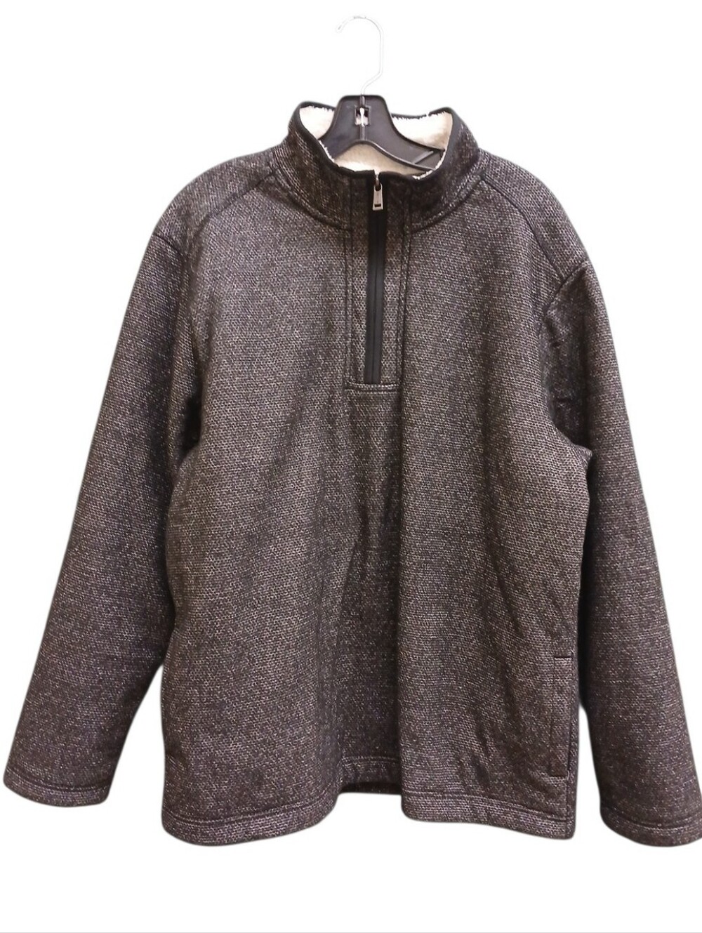 Orvis Charcoal Heather Quarter-Zip Pullover Fleece Lined Size Extra Large